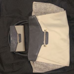 Leather handbag & matching wallet
